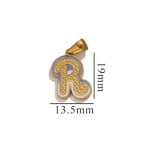 Gold color / 1 Piece Simple Series Chic Letter R Stainless Steel Gold Color Unisex Pendants Picture18