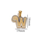 Gold color / 1 Piece Simple Series Chic Letter W Stainless Steel Gold Color Unisex Pendants Picture23