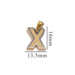 Gold color / 1 Piece Simple Series Chic Letter X Stainless Steel Gold Color Unisex Pendants Picture24