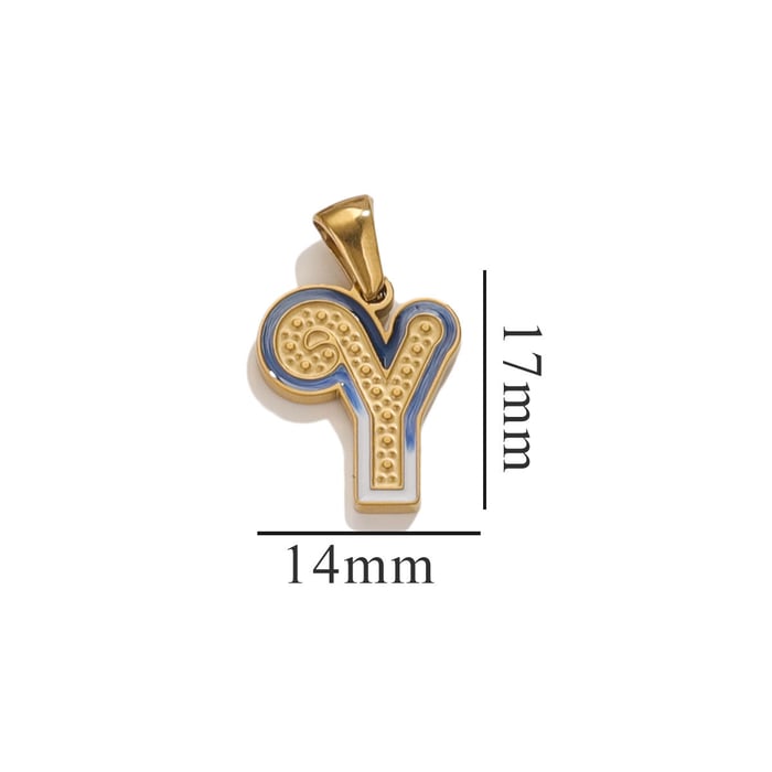 1 Piece Simple Series Chic Letter Y Stainless Steel Gold Color Unisex Pendants 