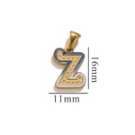 Gold color / 1 Piece Simple Series Chic Letter Z Stainless Steel Gold Color Unisex Pendants Picture26