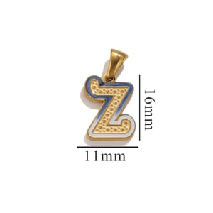 1 pezzo semplice serie chic lettera Z in acciaio inossidabile color oro unisex pendenti h5 