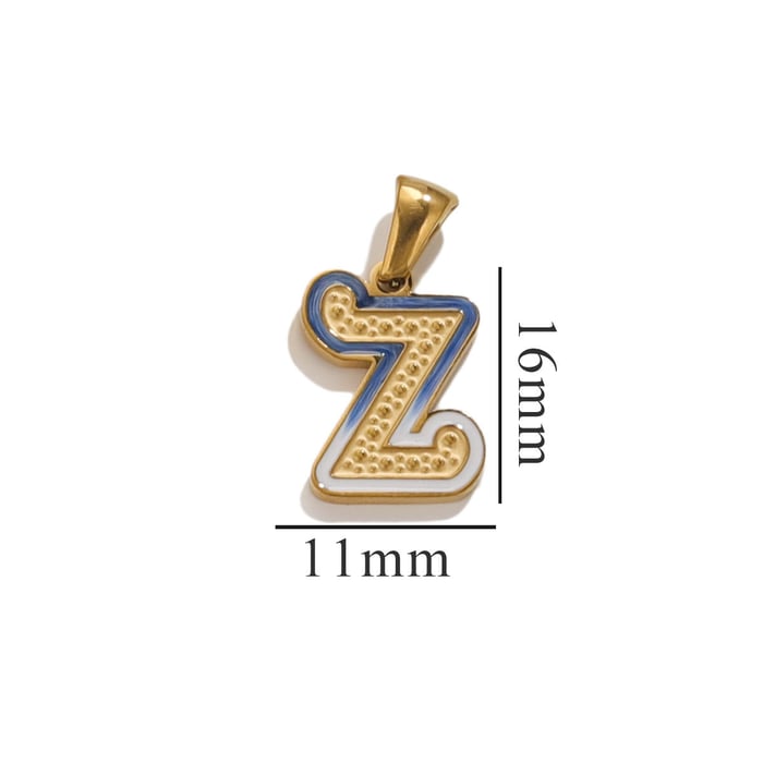 1 pezzo semplice serie chic lettera Z in acciaio inossidabile color oro unisex pendenti 