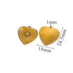 Gold color / 1 Piece Simple Series Exquisite Heart Stainless Steel Gold Color Women's Pendants 