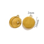 Gold color / 1 Piece Simple Series Exquisite Heart Stainless Steel Gold Color Women's Pendants Picture4