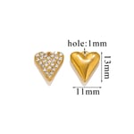 Gold color / 1 Piece Simple Series Exquisite Heart Stainless Steel Gold Color Women's Pendants Picture7