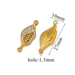 Gold color / 1 Piece Simple Series Exquisite Stainless Steel Gold Color Women's Pendants Picture13