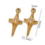 Gold color / 1 Piece Simple Series Exquisite Stainless Steel Gold Color Women's Pendants Picture16