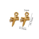 Gold color / 1 Piece Simple Series Exquisite Stainless Steel Gold Color Women's Pendants Picture15