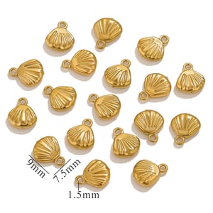 Pendentifs pour femmes en acier inoxydable couleur or série romantique 1 pièce coquillage décontracté h5 