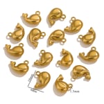 Gold color / 1 Piece Romantic Series Casual Whale Stainless Steel Gold Color Women's Pendants Picture28