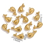 Gold color / 1 Piece Romantic Series Casual Dolphin Stainless Steel Gold Color Women's Pendants Picture32