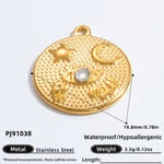 Gold color / 1 Piece Classic Series Vintage Geometric Stainless Steel Gold Color DIY Women's Pendants 