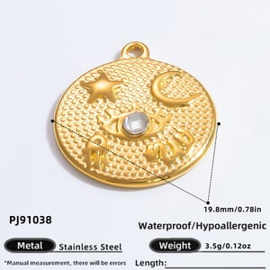 1 Piece Classic Series Vintage Geometric Stainless Steel Gold Color DIY Women's Pendants h5 