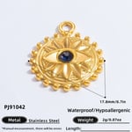 Gold color / 1 Piece Classic Series Vintage Geometric Stainless Steel Gold Color DIY Women's Pendants Picture2