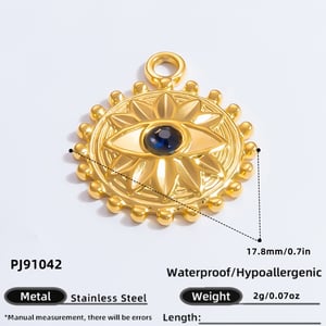 1 pièce série classique pendentif géométrique vintage en acier inoxydable couleur or pour femme h5 