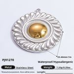 Green & Silver / 1 Piece Classic Series Vintage Geometric Stainless Steel Gold Color DIY Women's Pendants Picture3