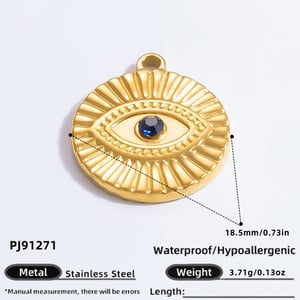 1 Piece Classic Series Vintage Geometric Stainless Steel Gold Color DIY Women's Pendants h5 