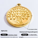 Gold color / 1 Piece Classic Series Vintage Geometric Stainless Steel Gold Color DIY Women's Pendants Picture5