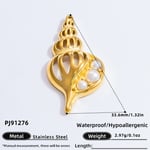 Gold color / 1 Piece Classic Series Vintage Geometric Stainless Steel Gold Color DIY Women's Pendants Picture8