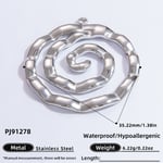 Silver color / 1 Piece Classic Series Vintage Geometric Stainless Steel Silver Color DIY Women's Pendants Picture10