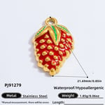 Red / 1 Piece Classic Series Vintage Geometric Stainless Steel Gold Color DIY Women's Pendants Picture11