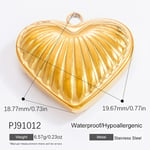 Gold color / 1 Piece Classic Series Heart Stainless Steel Gold Color DIY Women's Pendants 