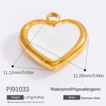 Gold color / 1 Piece Classic Series Heart Stainless Steel Gold Color DIY Women's Pendants Picture5