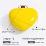 Yellow / 1 Piece Classic Series Colorful Heart Stainless Steel Gold Color DIY Women's Pendants Picture9