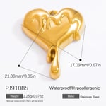 Gold color / 1 Piece Classic Series Heart Stainless Steel Gold Color DIY Women's Pendants Picture15