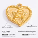 Gold color / 1 Piece Classic Series Heart Stainless Steel Gold Color DIY Women's Pendants Picture16