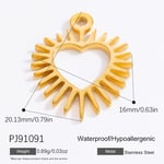 Gold color / 1 Piece Classic Series Heart Stainless Steel Gold Color DIY Women's Pendants Picture17