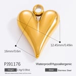 Gold color / 1 Piece Classic Series Heart Stainless Steel Gold Color DIY Women's Pendants Picture20