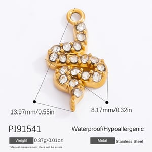 1 Piece Classic Series Snake Stainless Steel Gold Color DIY Women's Pendants h5 