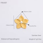 Gold color / 1 Piece Romantic Series Retro Flower Chic Stainless Steel Gold Color DIY Women's Pendants 