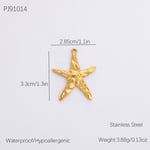 Gold color / 1 Piece Romantic Series Retro Seastar Chic Stainless Steel Gold Color DIY Women's Pendants Picture4