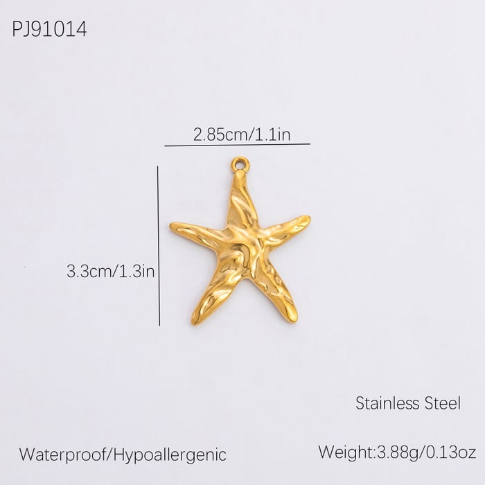 1 Stück Romantische Serie Retro Seastar Chic Edelstahl Gold Farbe DIY Damen Anhänger 