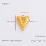 Gold color / 1 Piece Romantic Series Retro Heart Chic Stainless Steel Gold Color DIY Women's Pendants Picture7