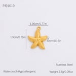 Gold color / 1 Piece Romantic Series Retro Seastar Chic Stainless Steel Gold Color DIY Women's Pendants Picture8