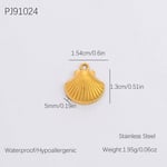 Gold color / 1 Piece Romantic Series Retro Seashell Chic Stainless Steel Gold Color DIY Women's Pendants Picture11