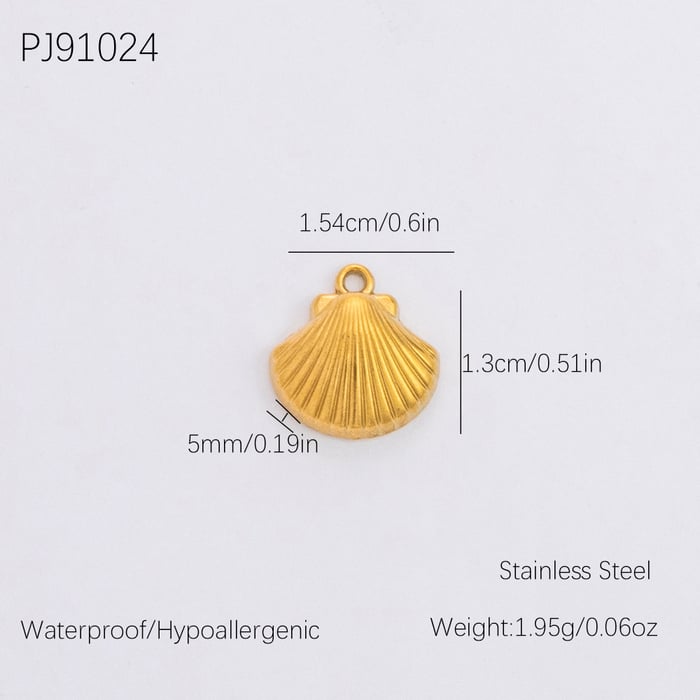 1 Piece Romantic Series Retro Seashell Chic Stainless Steel Gold Color DIY Women's Pendants 