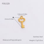 Gold color / 1 Piece Romantic Series Retro Key Chic Stainless Steel Gold Color DIY Women's Pendants Picture16