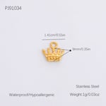 Gold color / 1 Piece Romantic Series Retro Crown Chic Stainless Steel Gold Color DIY Women's Pendants Picture19