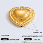 Gold color / 1 Piece Romantic Series Retro Heart Chic Stainless Steel Gold Color DIY Women's Pendants Picture21