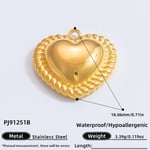 Gold color / 1 Piece Romantic Series Retro Heart Chic Stainless Steel Gold Color DIY Women's Pendants Picture22