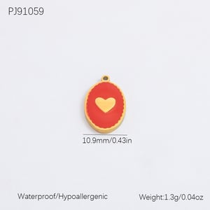 1 Piece Romantic Series Sweet Heart Stainless Steel Drop Oil Gold Color DIY Women's Pendants h5 