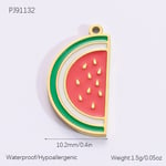 Red / 1 Piece Romantic Series Sweet Watermelon Stainless Steel Drop Oil Gold Color DIY Women's Pendants Picture10