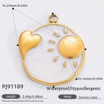 Gold color / 1 Piece Luxurious Series Retro Sun Heart Stainless Steel Gold Color DIY Women's Pendants Picture2