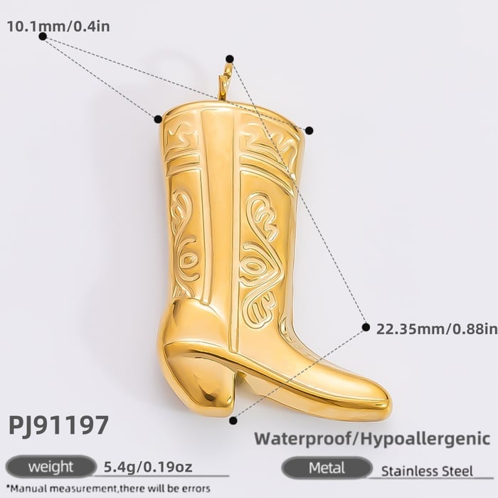 1 Stück Luxuriöse Serie Retro Stiefel Edelstahl Gold Farbe DIY Damen Anhänger 