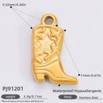 Gold color / 1 Piece Luxurious Series Retro Boots Stainless Steel Gold Color DIY Women's Pendants Picture4